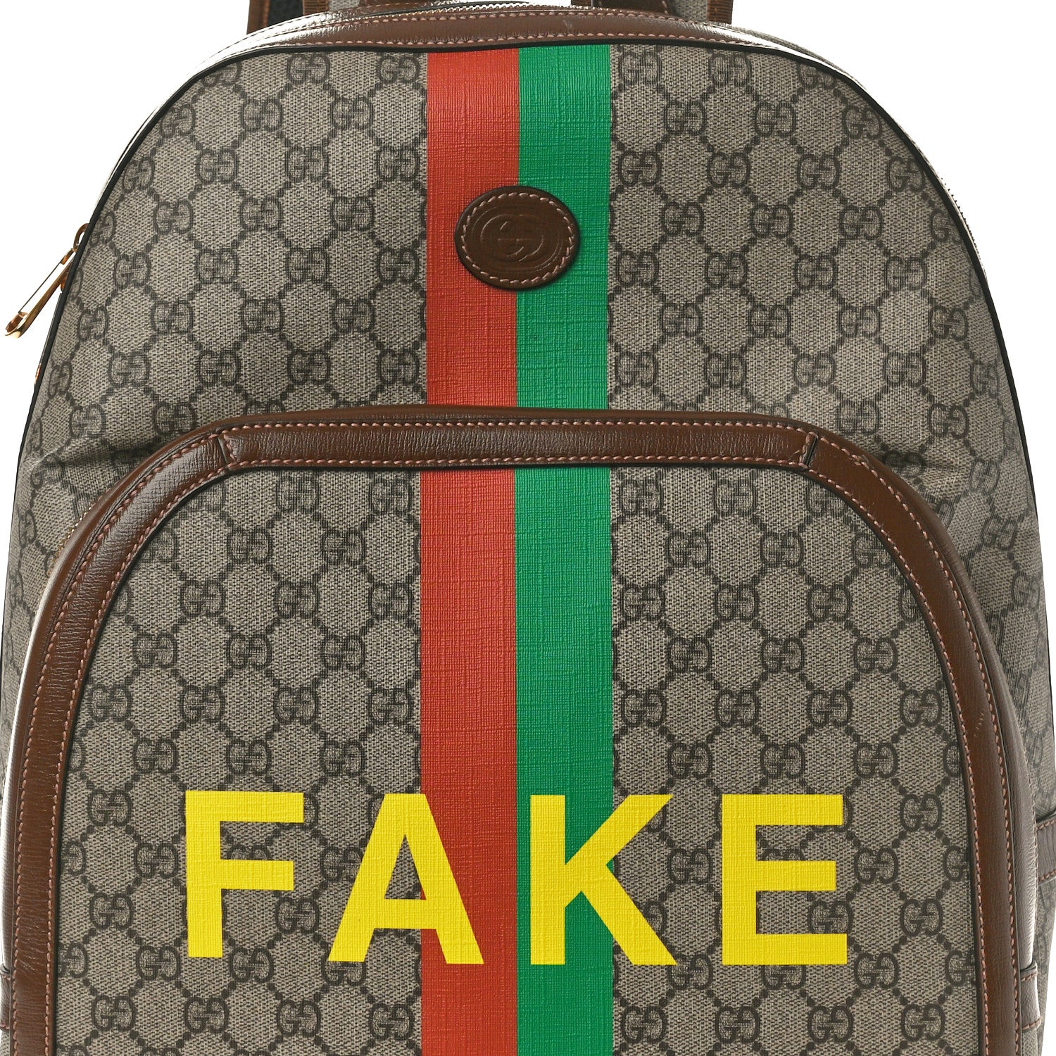 Gucci GG Supreme Monogram Azalea Calfskin Fake/Not Retro Interlocking G Day Backpack Beige Ebony Brown Sugar 9 of 11