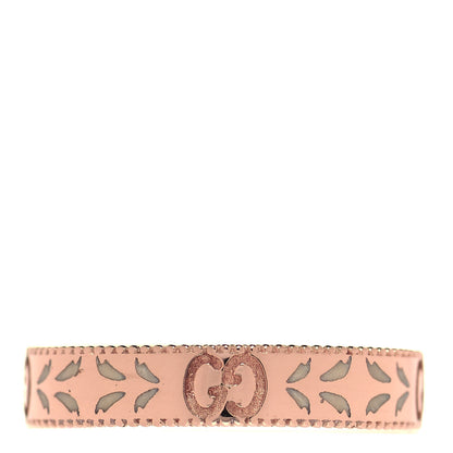 Gucci 18K Rose Gold Enamel 4mm Icon Blooms Band Ring 57 8 3 of 6