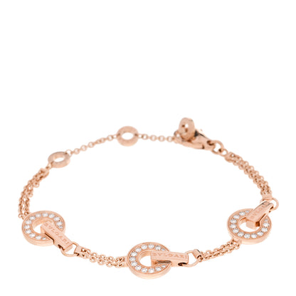 Bulgari 18K Rose Gold Diamond BVLGARI BVLGARI Openwork Bracelet SM 1 of 6