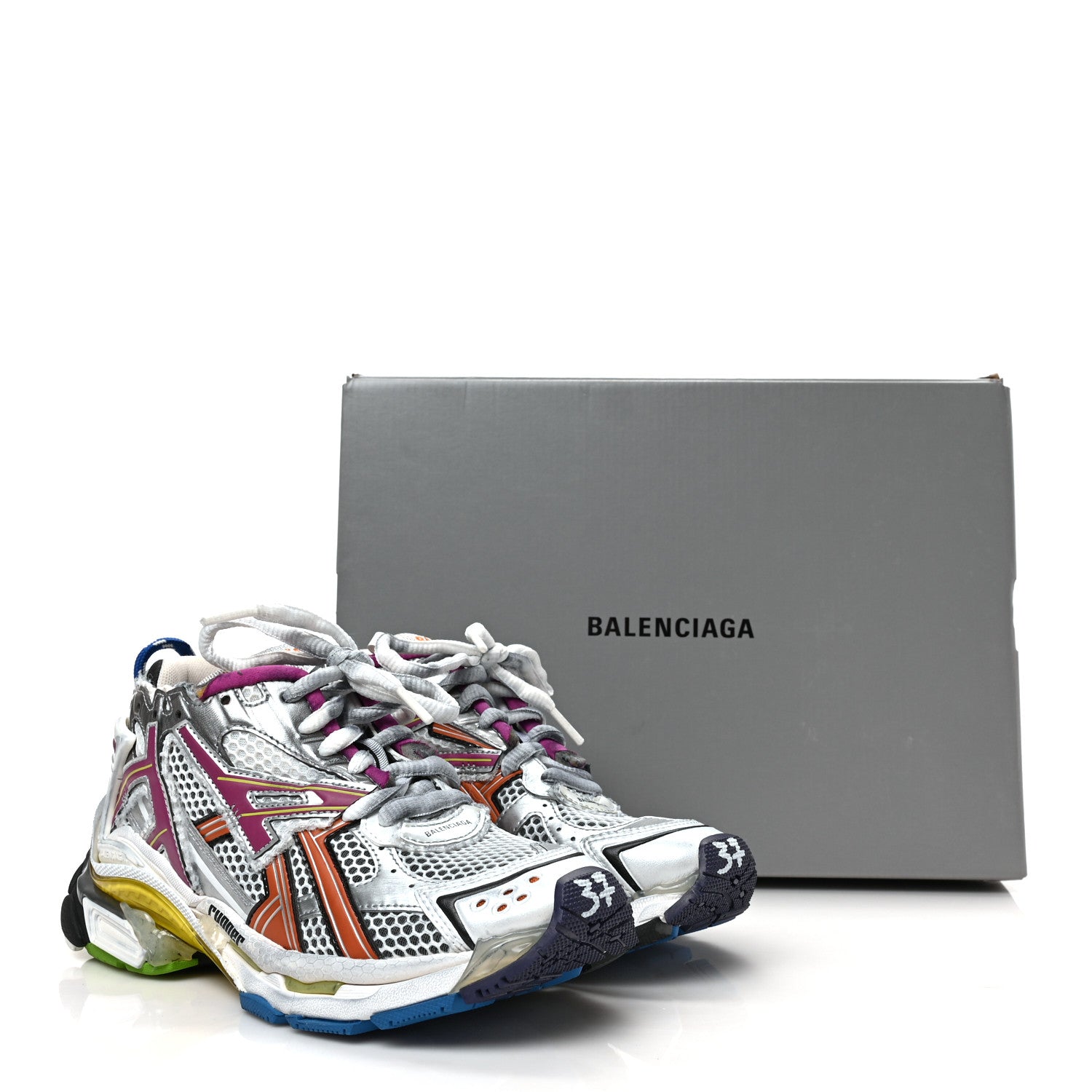 Balenciaga Mesh Rubber Womens Runner Sneakers 37 Multicolor 8 of 8