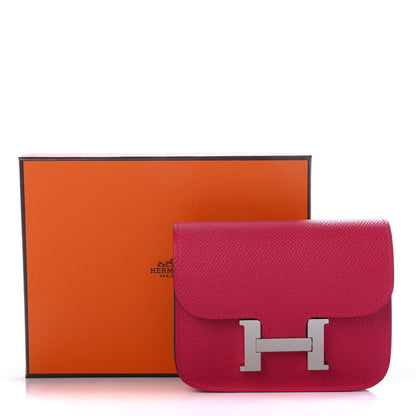 Hermes Epsom Constance Slim Wallet Rose Mexico 7 of 7