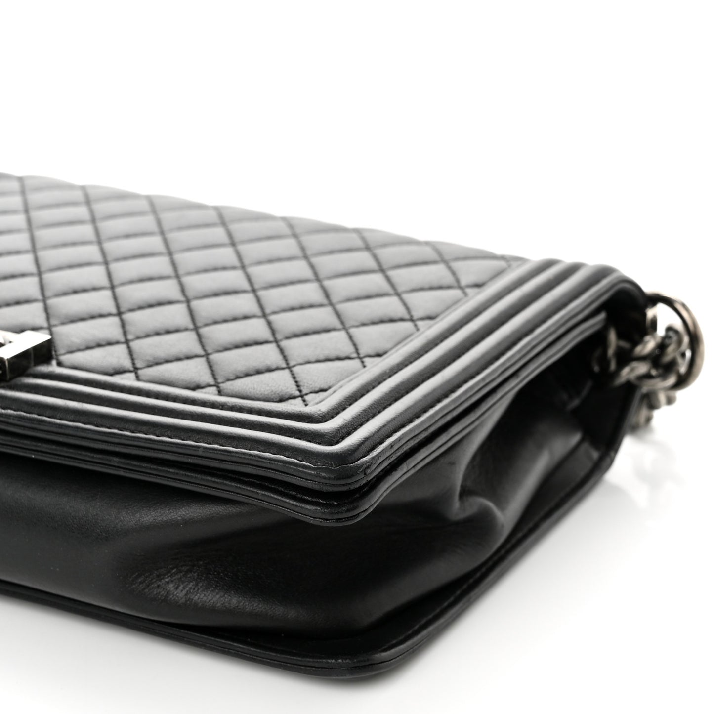 Lambskin Quilted New Medium Boy Flap Black