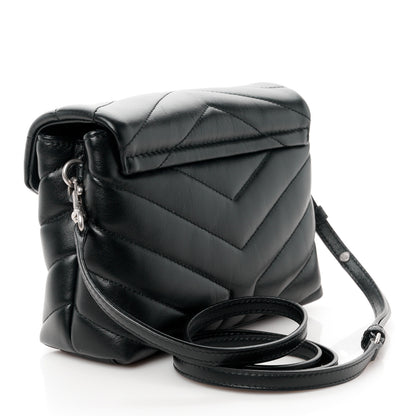 Saint Laurent Calfskin Y Quilted Monogram Toy Loulou Crossbody Bag Black 3 of 11