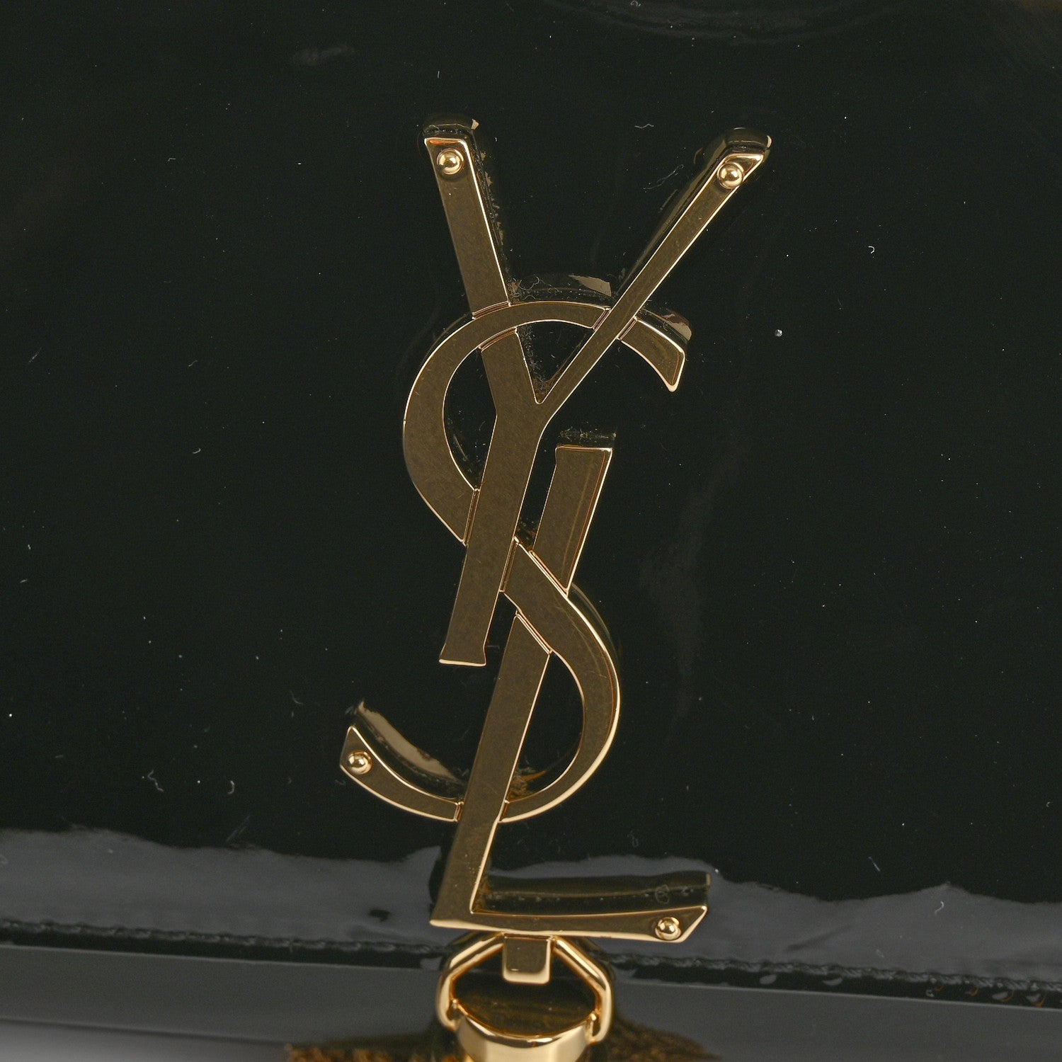 Saint Laurent Patent Small Classic Monogram Kate Tassel Satchel Black 11 of 12