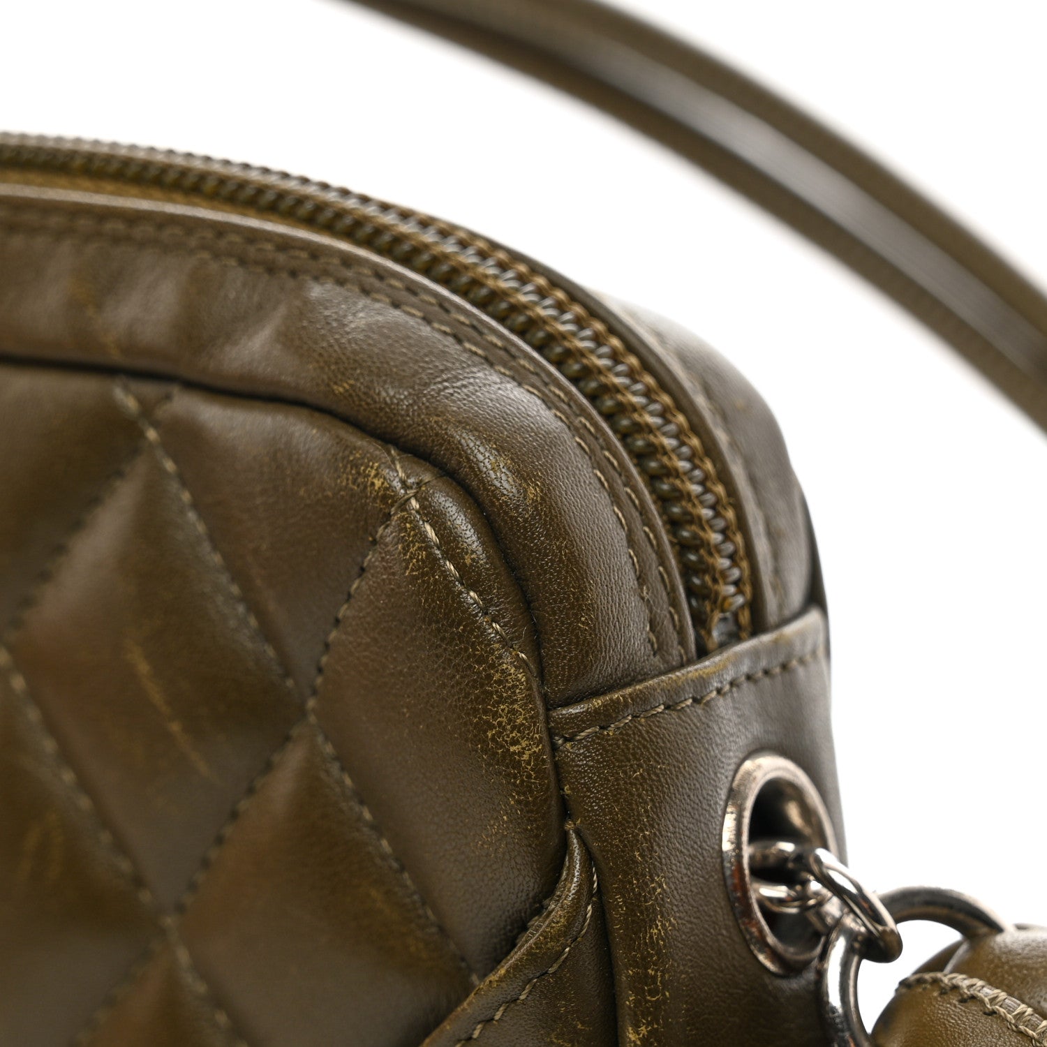 Chanel Calfskin Python Quilted Cambon CC Pochette Khaki 12 of 12