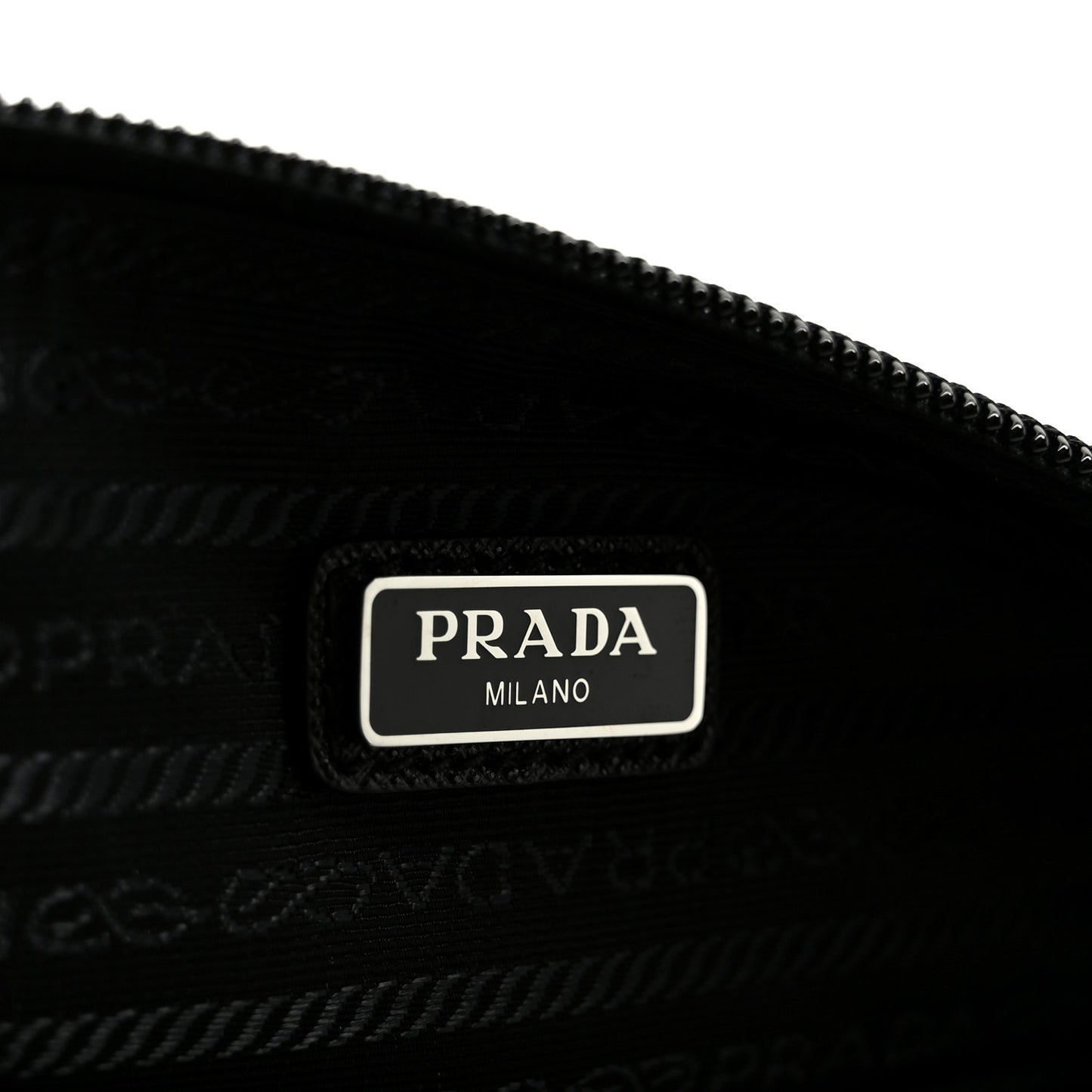Tessuto Nylon Saffiano Flat Pouch Black