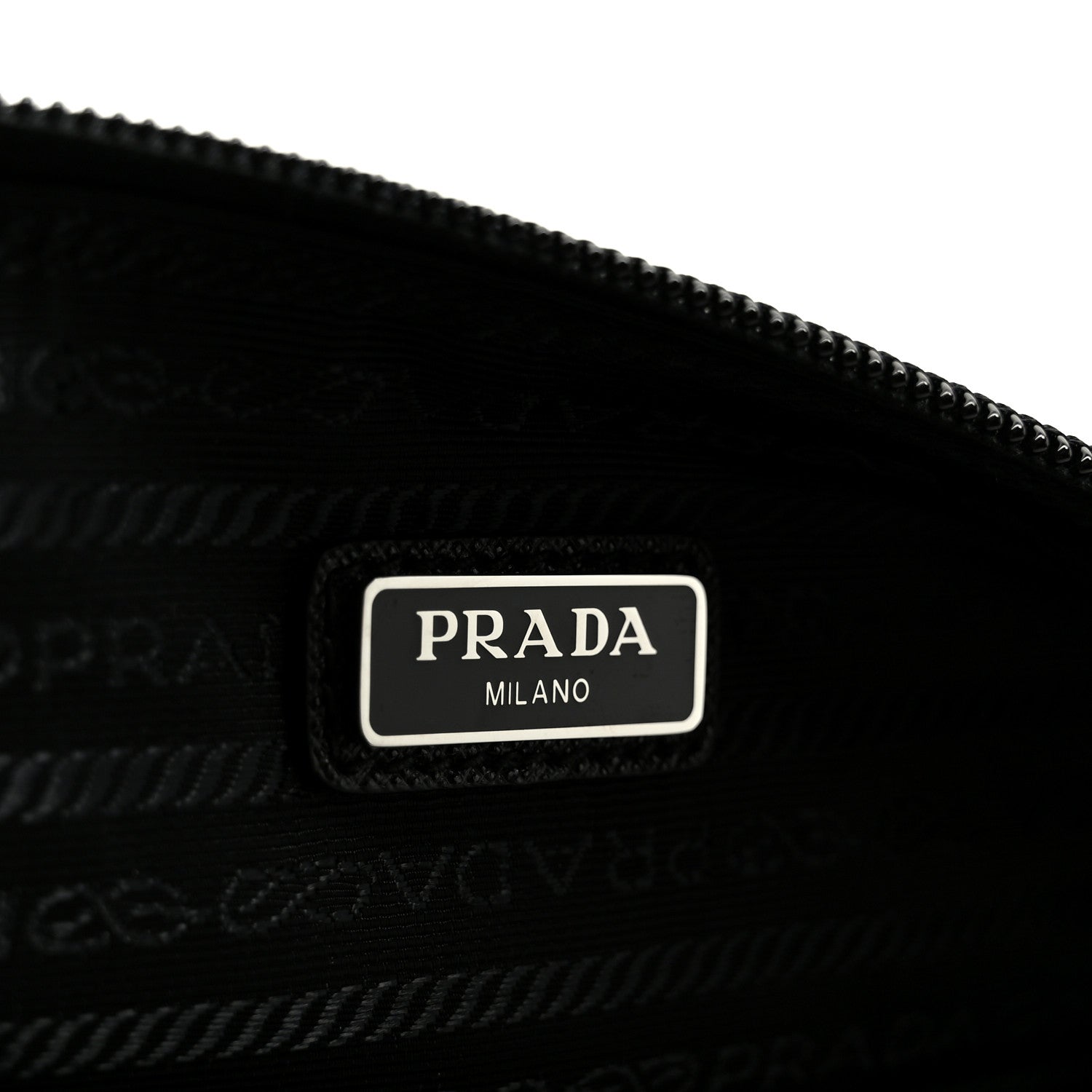 Prada Tessuto Nylon Saffiano Flat Pouch Black 6 of 8