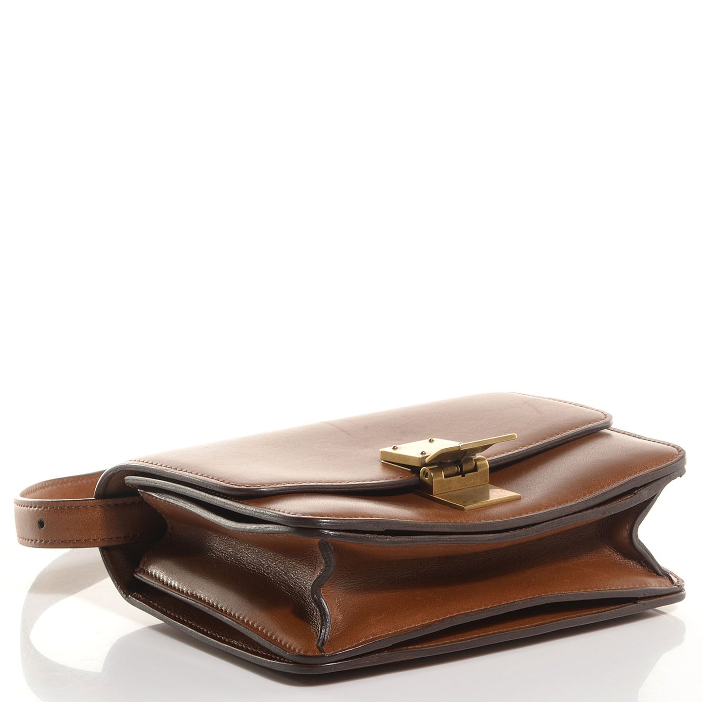 Smooth Calfskin Small Classic Box Flap Bag Camel