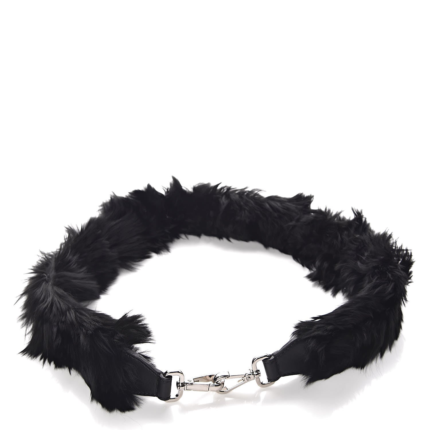 Fendi Alpaca Fur Vitello Dolce Strap You Black 3 of 5