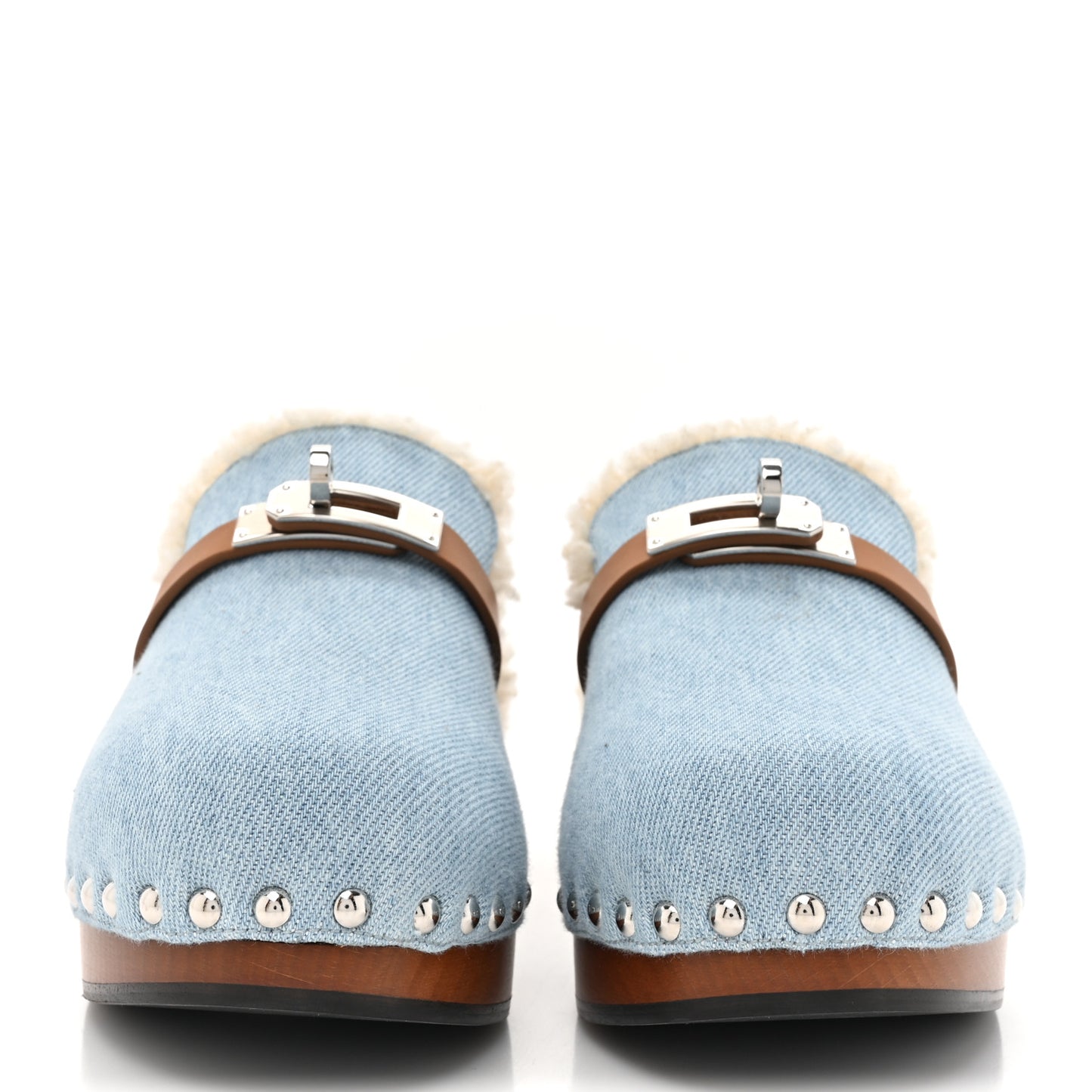 Denim Wool Carlotta Mules 35 Bleu Clair Naturel