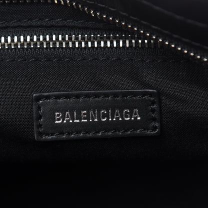 Balenciaga Canvas Satin Calfskin Diagonal Allover Logo Print Classic Silver Hardware Mini City Natural Black 6 of 10