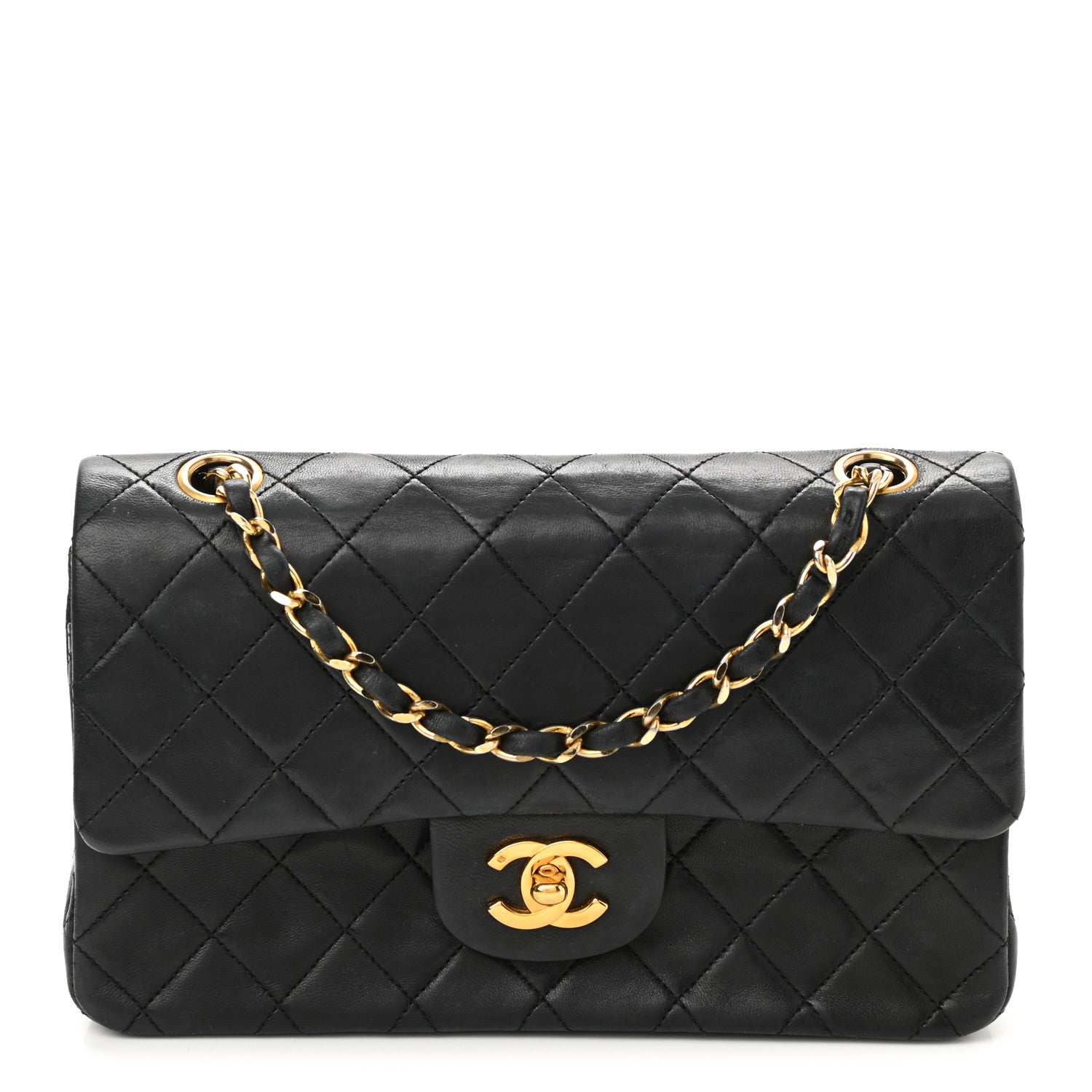 Chanel Lambskin Quilted Small Double Flap Black 1 of 10