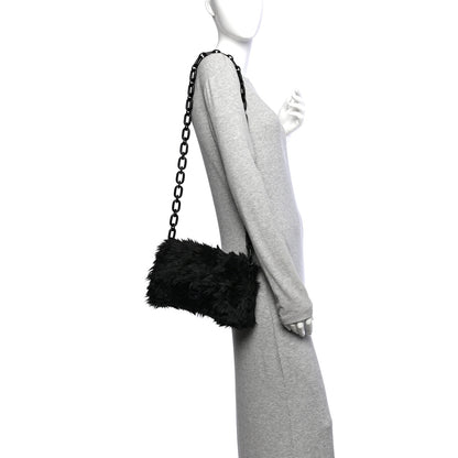 Balenciaga Faux Fur Small Downtown Shoulder Bag Black 2 of 10