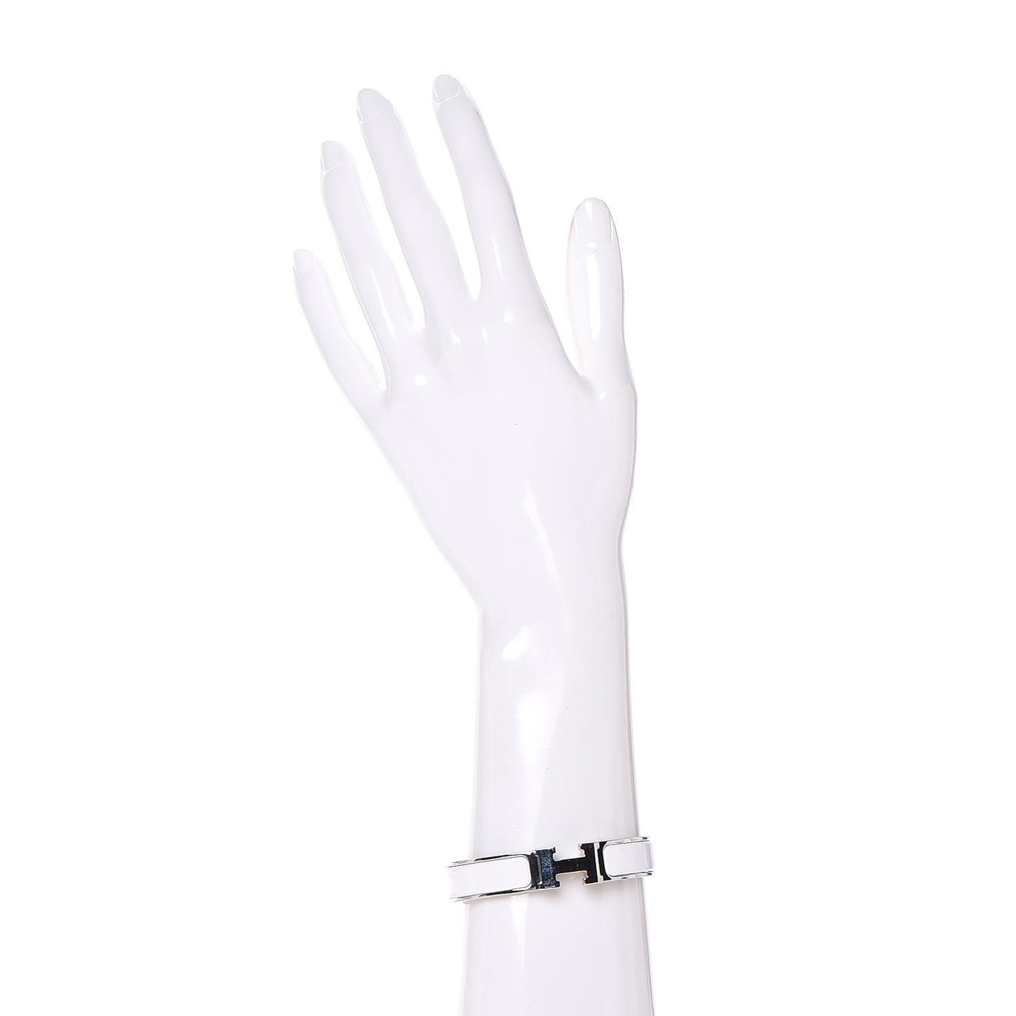 Enamel Narrow Clic Clac H Bracelet PM White