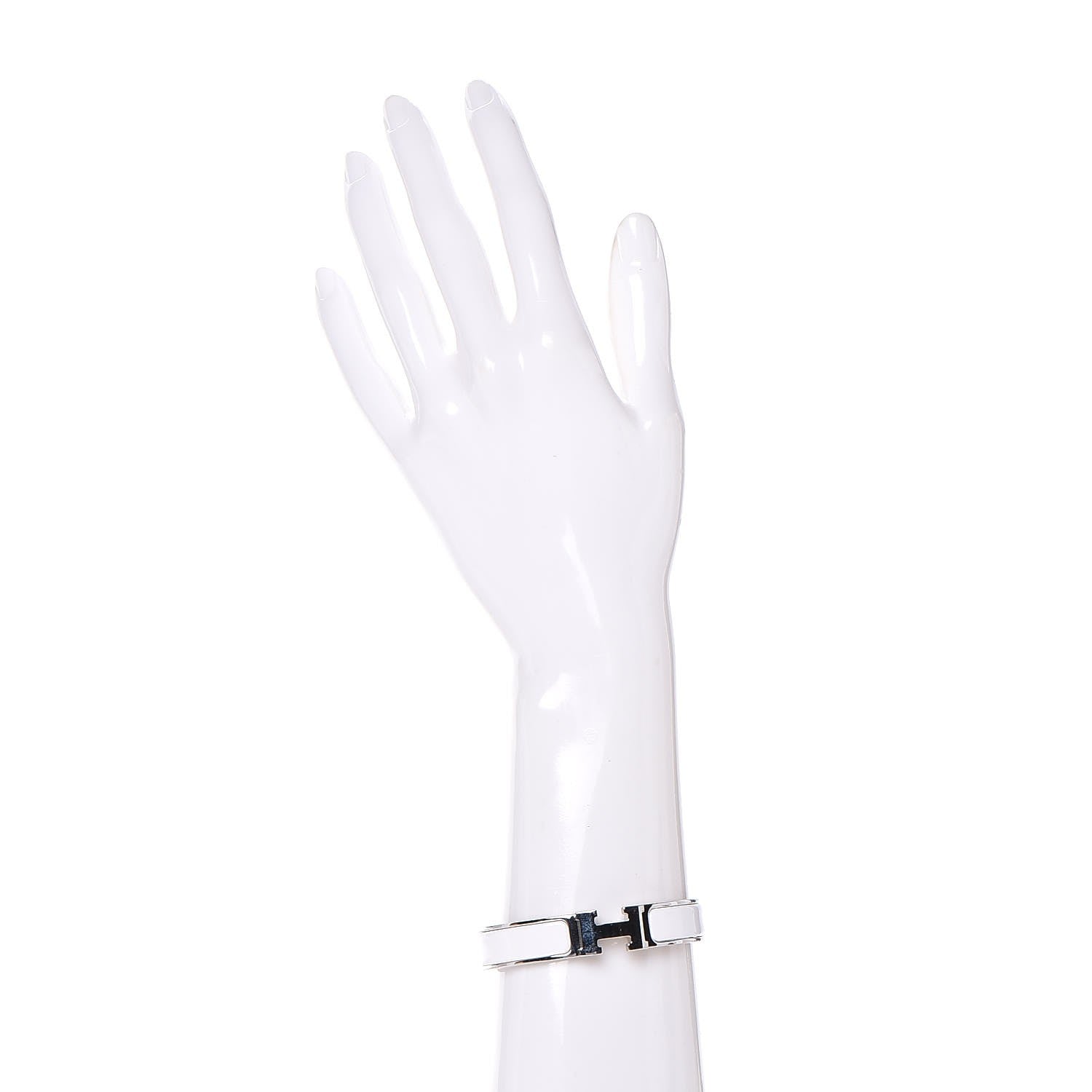 Hermes Enamel Narrow Clic Clac H Bracelet PM White 2 of 5