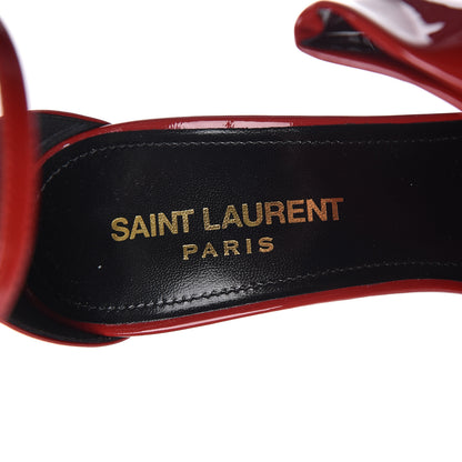 Saint Laurent Patent Calfskin Freja 105 Bow Sandals 37 Rouge Eros 7 of 9