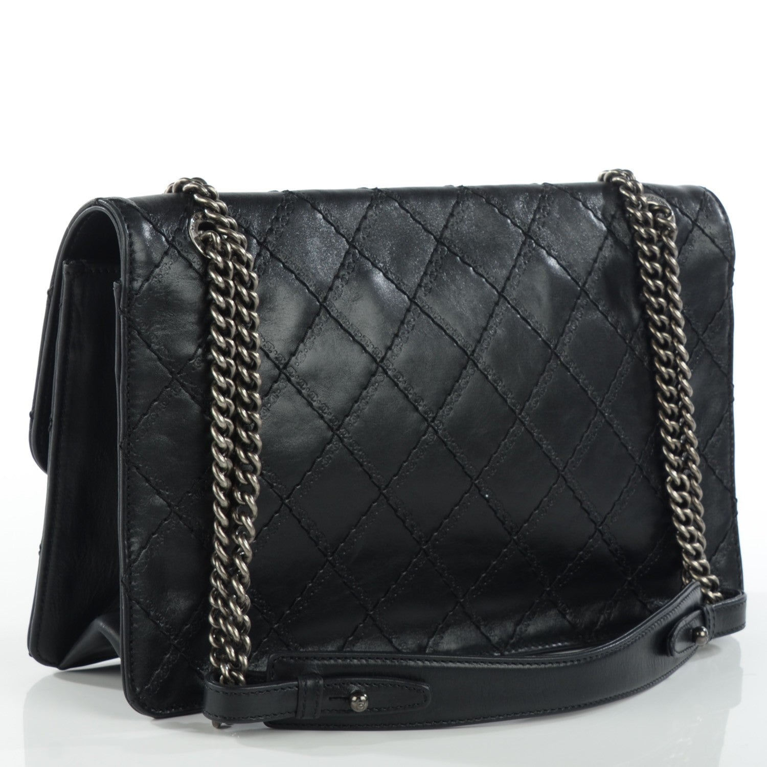 Chanel Calfskin CC Crave Reissue Crown Jumbo Flap Black 3 of 8
