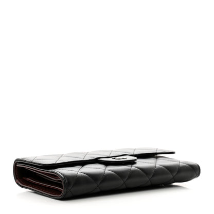 Chanel Lambskin Quilted Large Flap Wallet Black 4 of 8