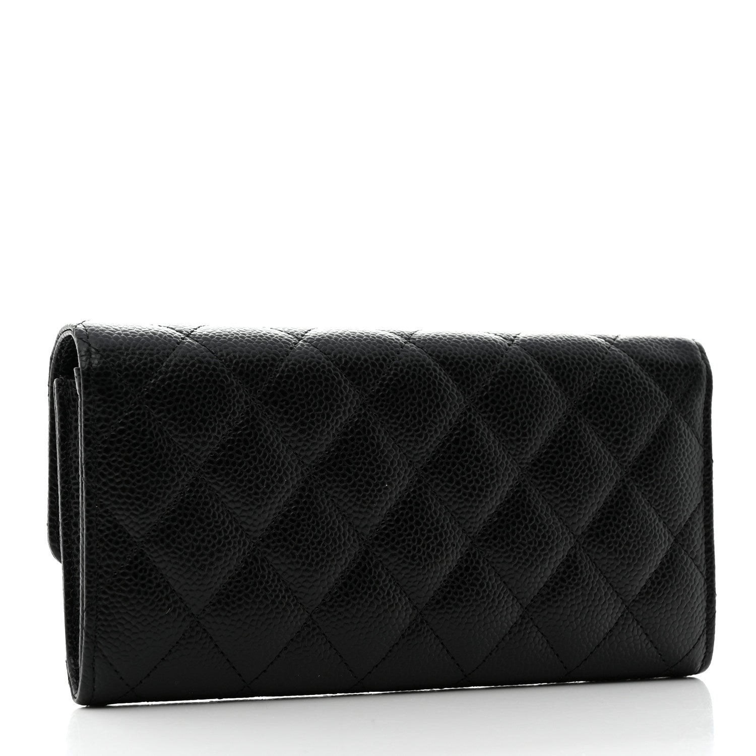 Chanel Caviar Quilted Long Flap Wallet Black 3 of 8