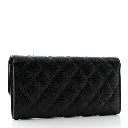 Chanel Caviar Quilted Long Flap Wallet Black 3 of 8