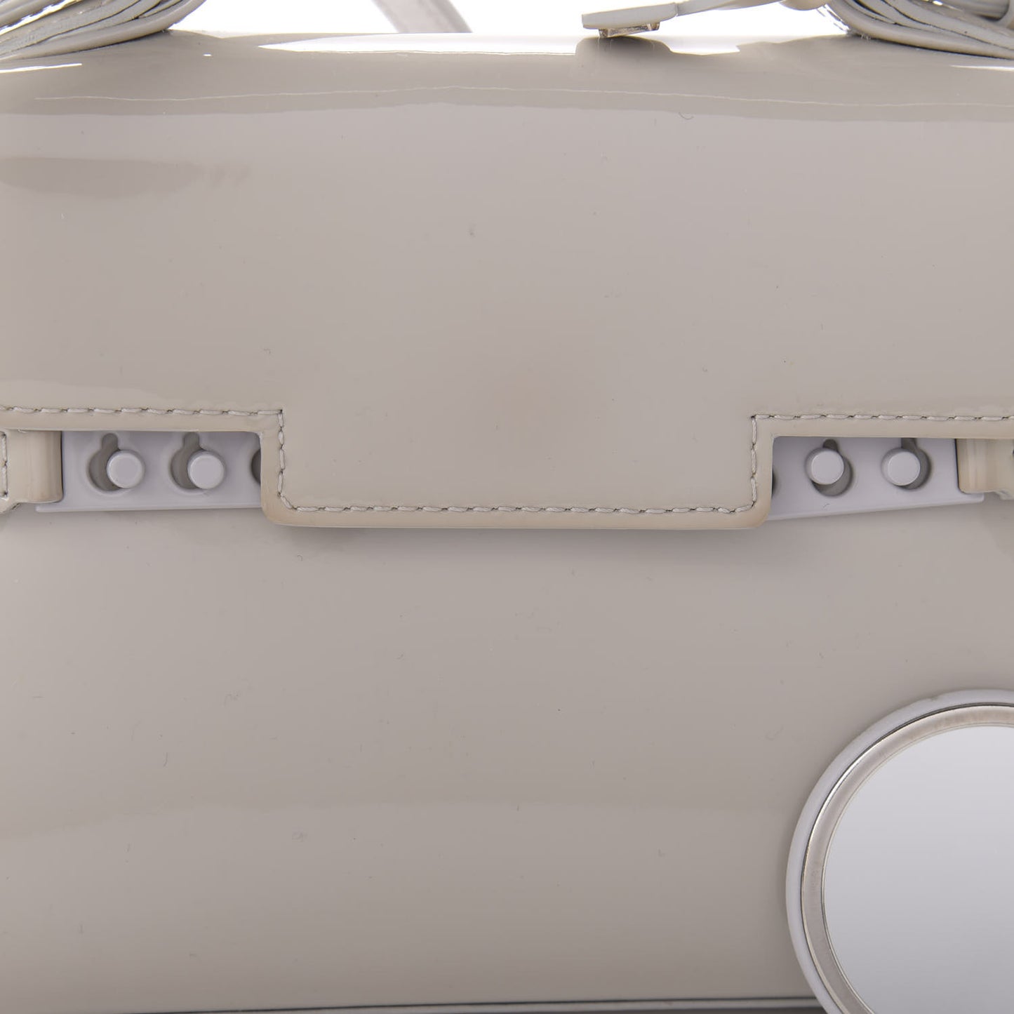 Patent Calfskin Micro Tempete Satchel Gray