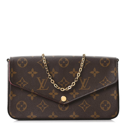 Louis Vuitton Monogram Pochette Felicie Chain Wallet Fuchsia 1 of 14