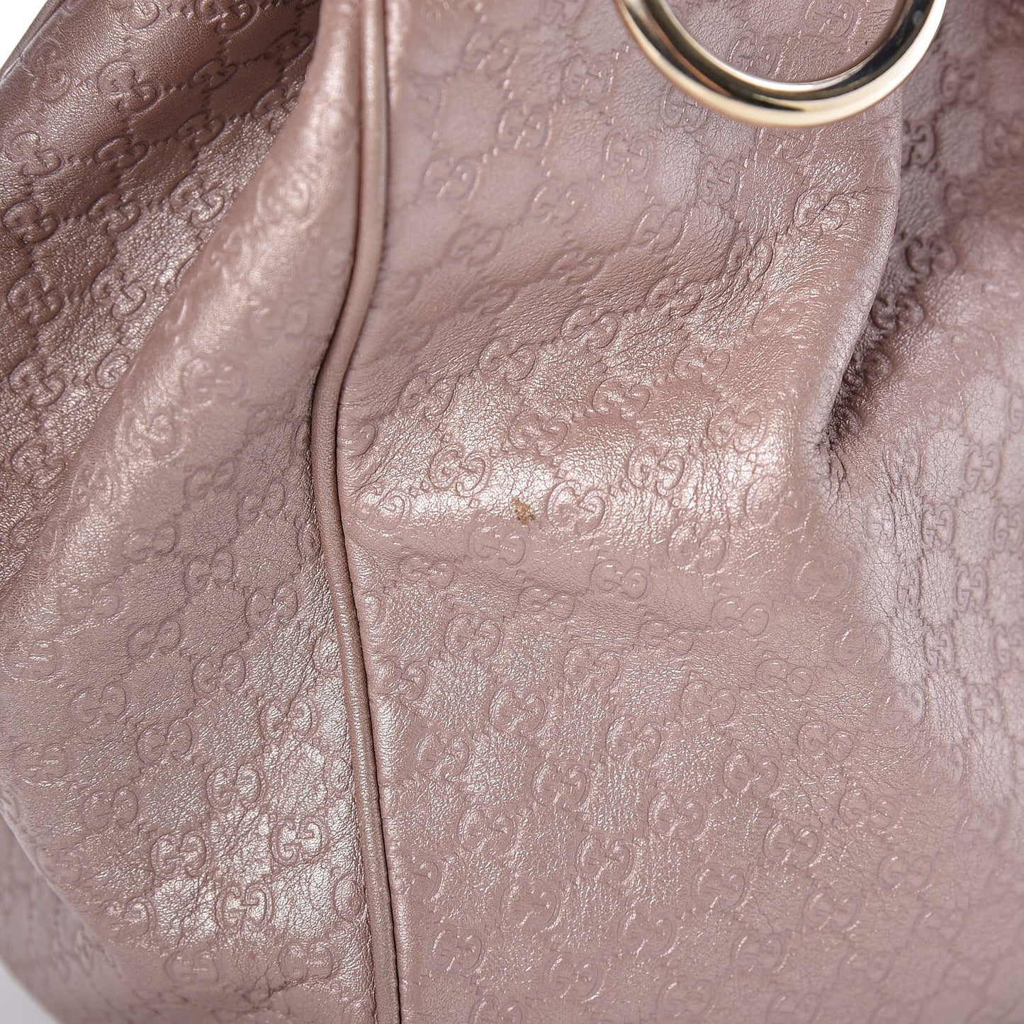 Metallic Microguccissima Medium Sukey Tote Dark Cipria