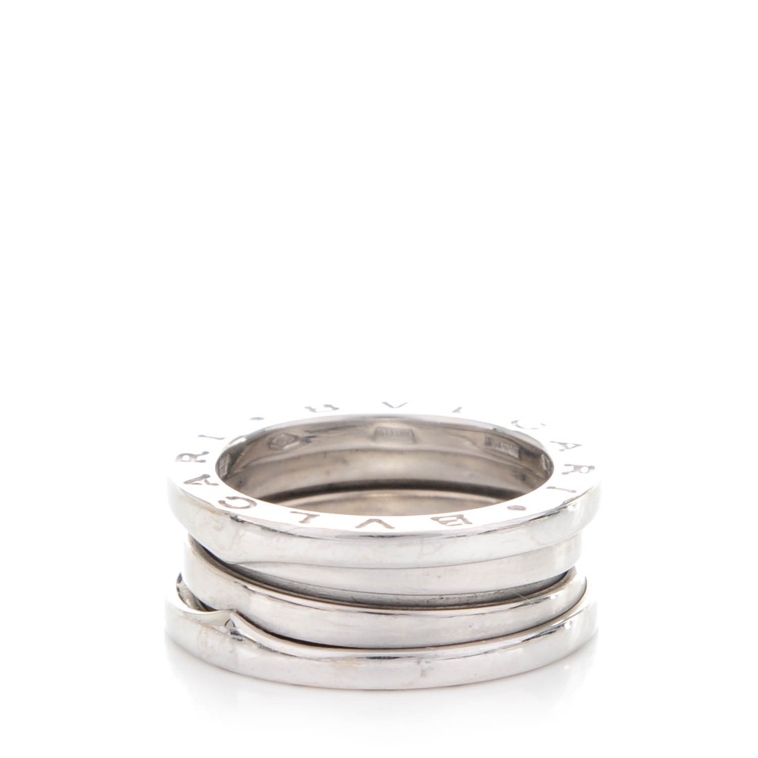 Bulgari 18K White Gold B.Zero1 3 Band Ring 50 5.5 1 of 6