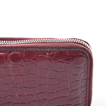 Gucci Crocodile Zip Around Card Case Cherry Gloss 14 of 16