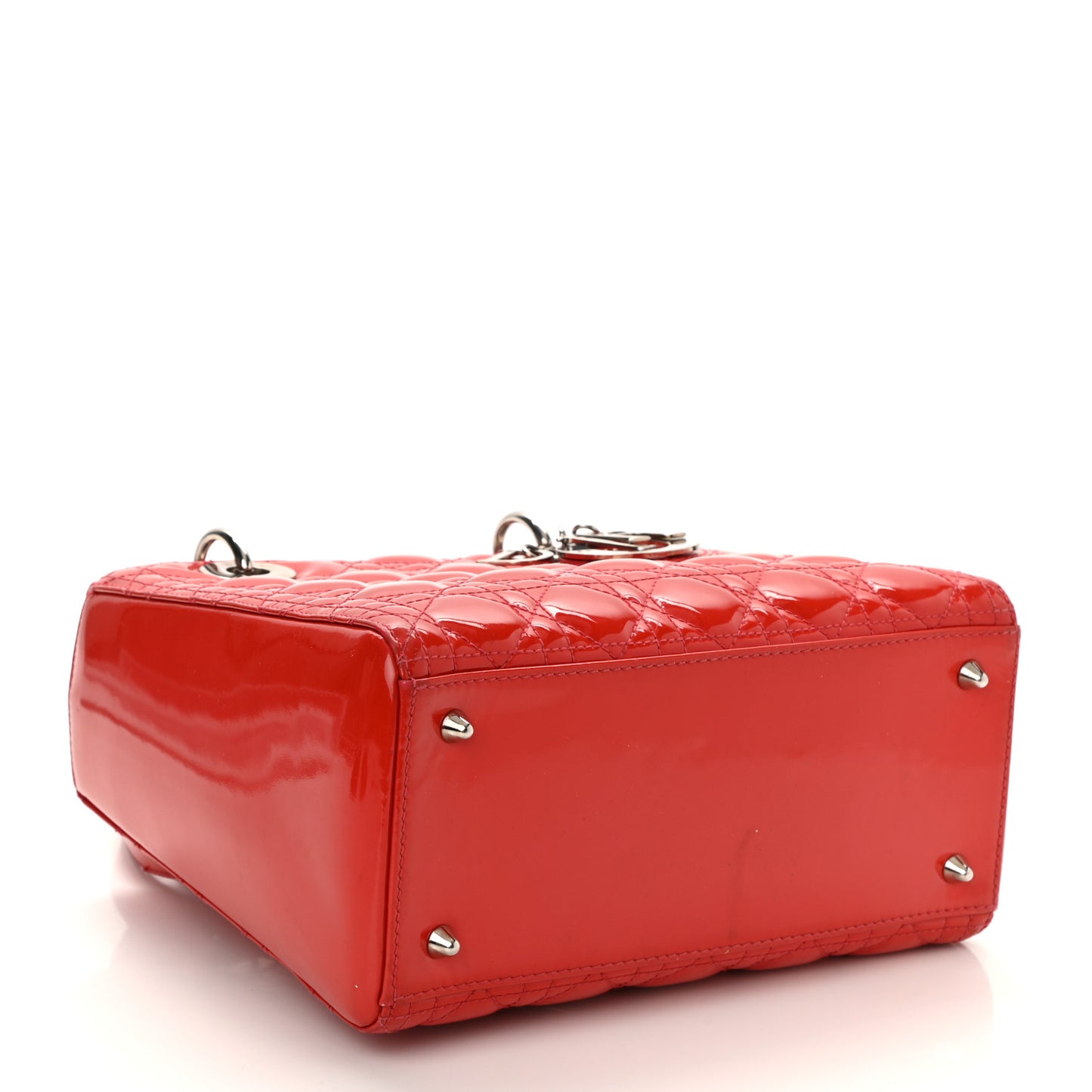 Patent Cannage Medium Lady Dior Red