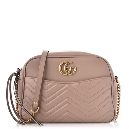 Gucci Calfskin Matelasse Medium GG Marmont Chain Shoulder Bag Porcelain Rose 1 of 7