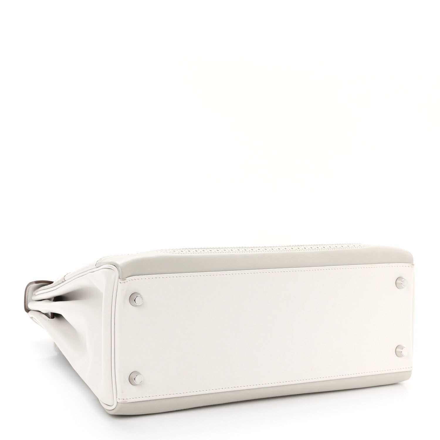 Hermes Swift Ghillies Kelly Retourne 32 White Gris Perle 4 of 10