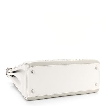 Hermes Swift Ghillies Kelly Retourne 32 White Gris Perle 4 of 10
