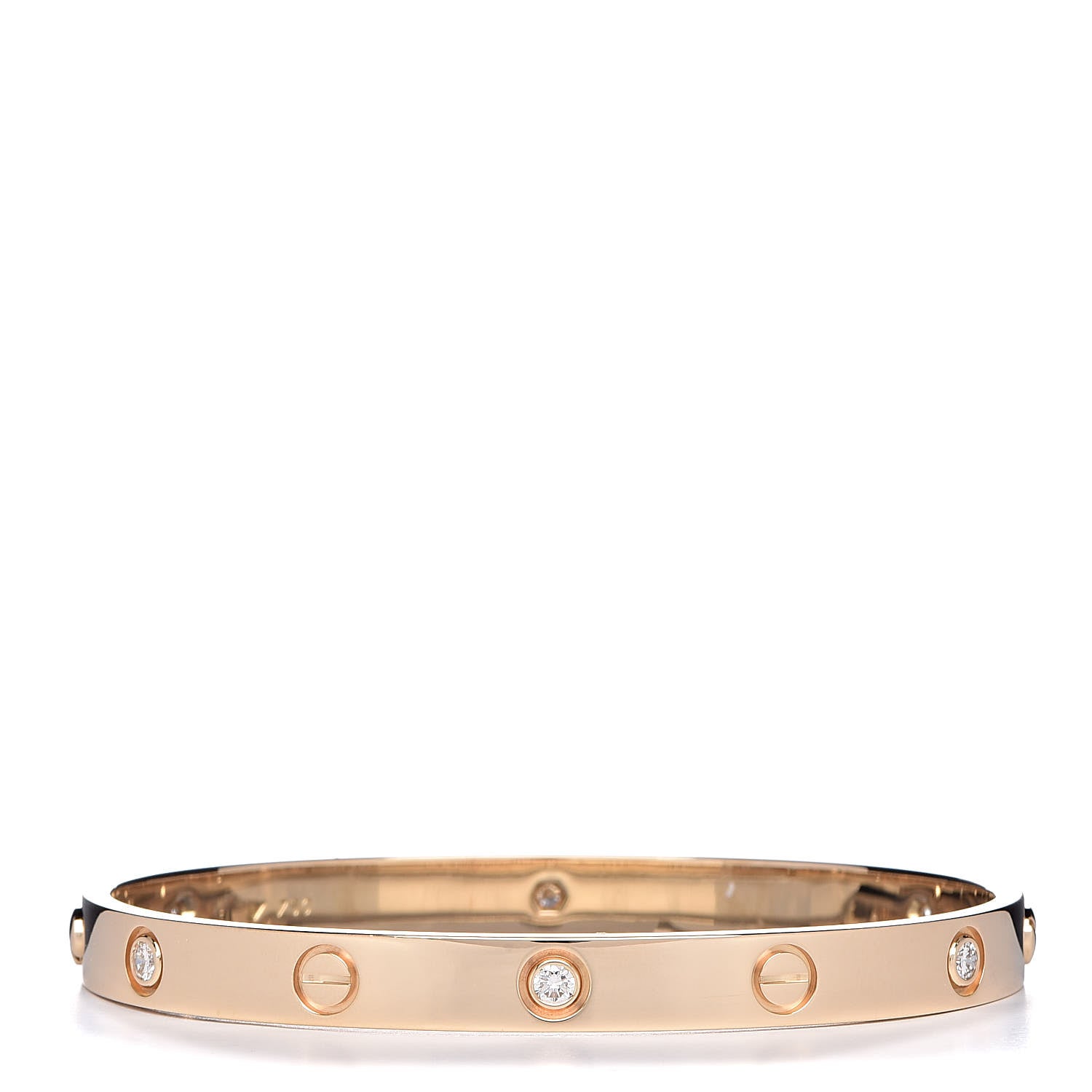 Cartier 18K Yellow Gold 6 Diamond LOVE Bracelet 18 3 of 9