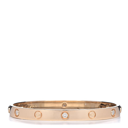 Cartier 18K Yellow Gold 6 Diamond LOVE Bracelet 18 3 of 9