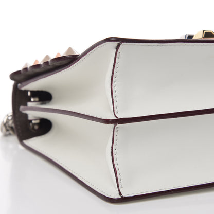 Fendi Vitello Liberty Scalloped Multi Studded Small Kan I Shoulder Bag White Ice Multicolor 8 of 9