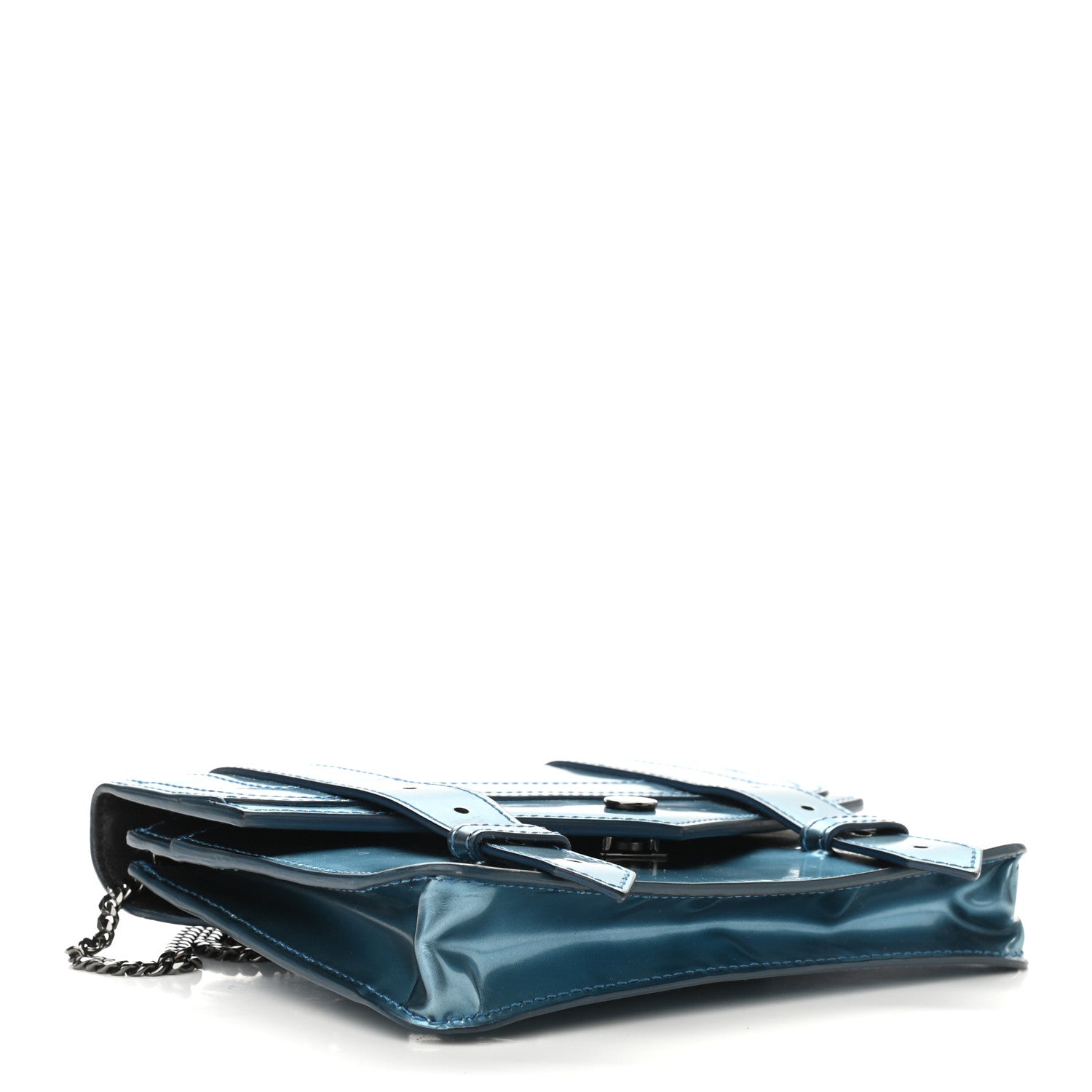 Proenza Schouler Metallic Calfskin PS1 Large Chain Wallet Ocean 4 of 8