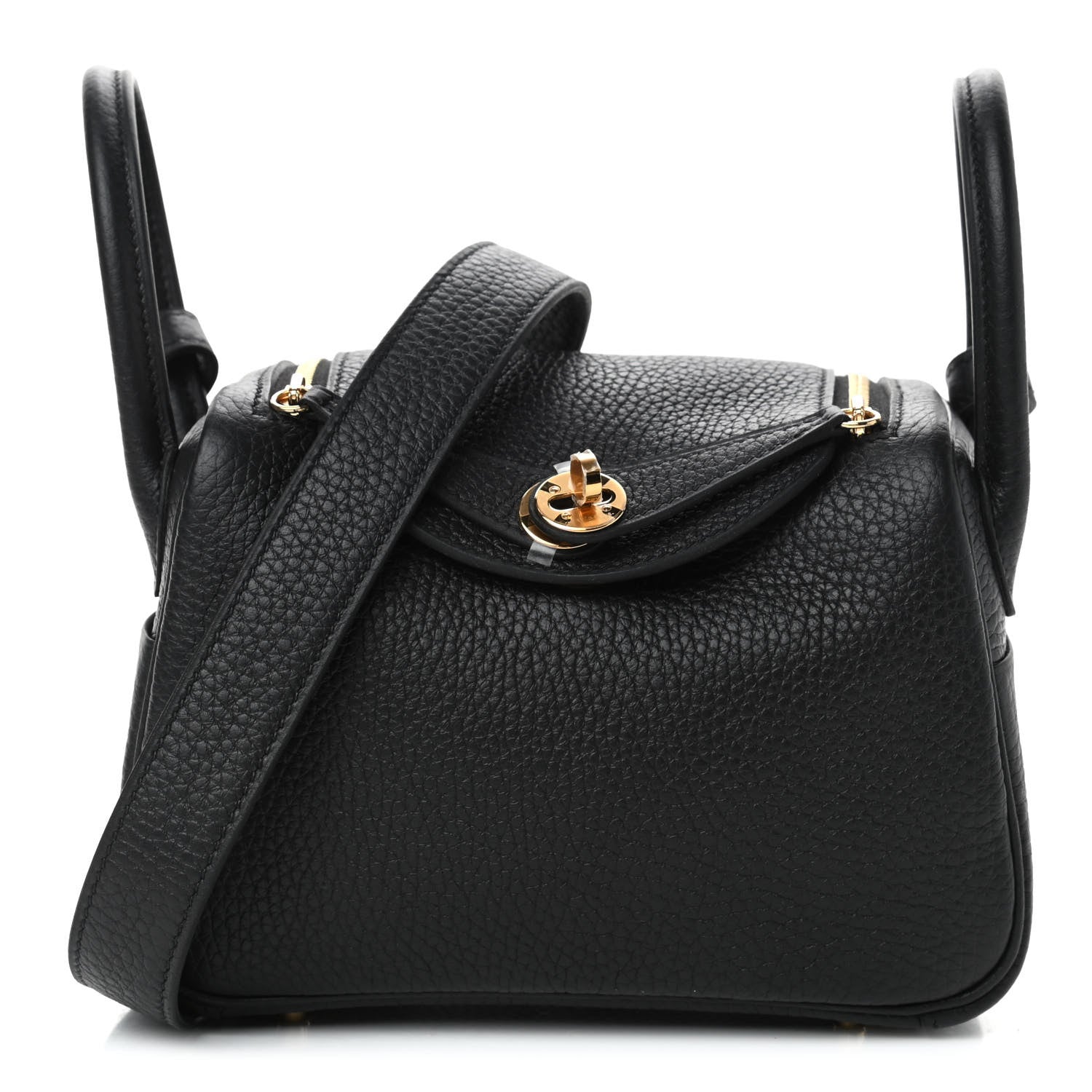 Hermes Taurillon Clemence Mini Lindy 20 Black 1 of 4