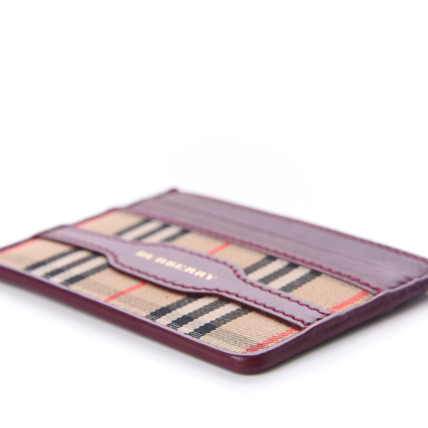 Smooth Calfskin 1983 Knight Check Card Case Antique Red