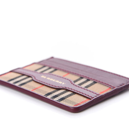 Burberry Smooth Calfskin 1983 Knight Check Card Case Antique Red 5 of 7