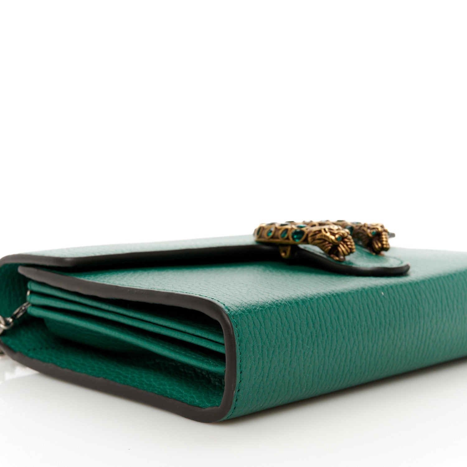 Gucci Calfskin Mini Dionysus Chain Wallet Emerald 8 of 10