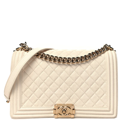 Chanel Caviar Quilted New Medium Boy Flap White 1 of 11