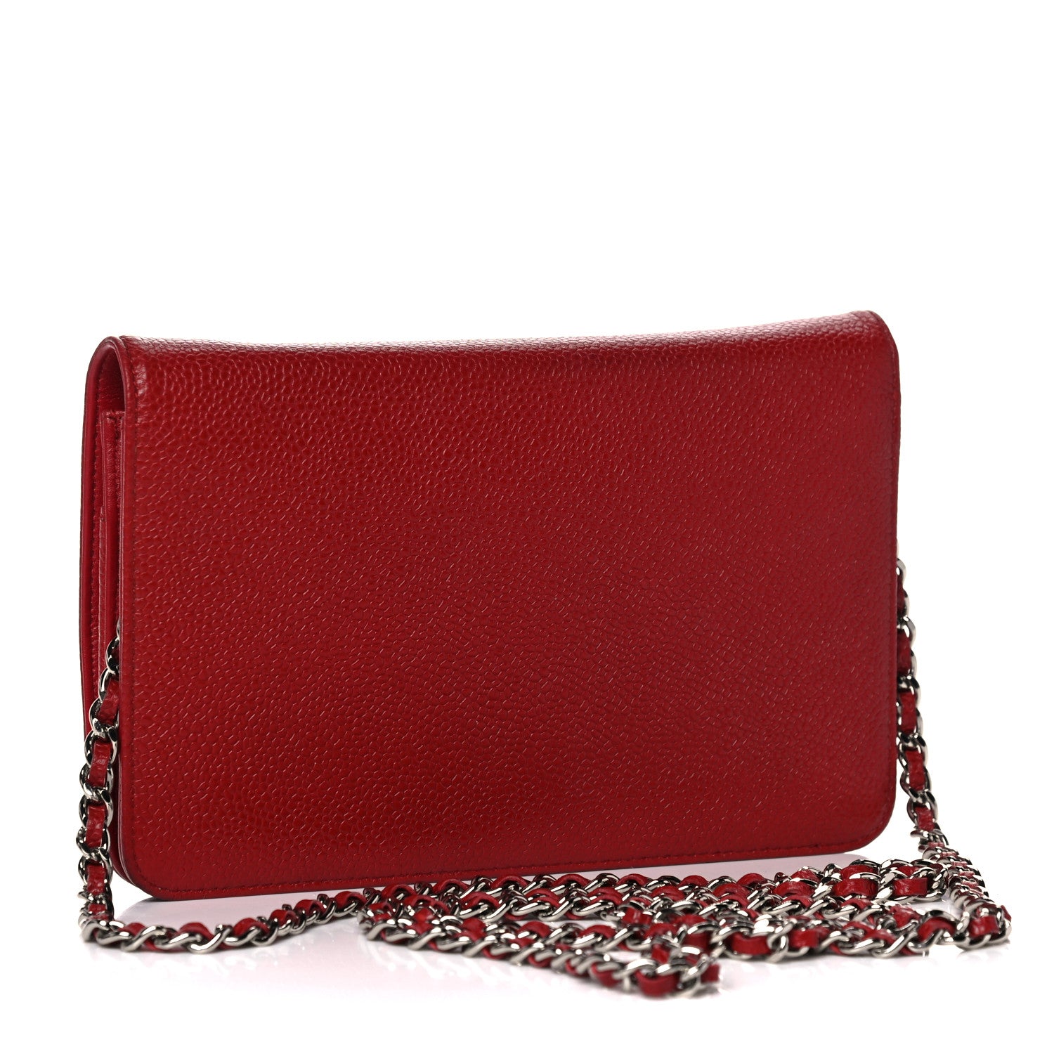 Chanel Caviar Timeless CC Wallet On Chain WOC Red 3 of 11