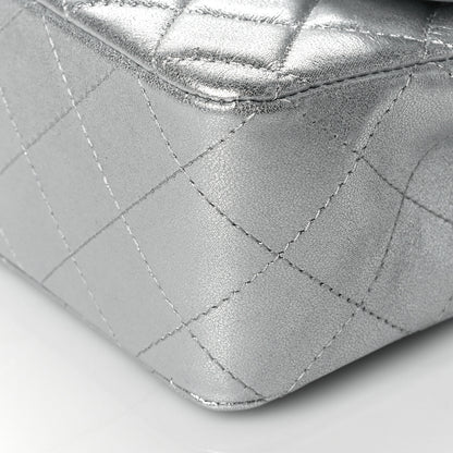 Chanel Metallic Lambskin Quilted Mini Rectangular Flap Silver 10 of 11