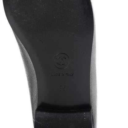 Chanel Metallic Caviar CC Cap Toe Ballerina Flats 35 Silver 8 of 10