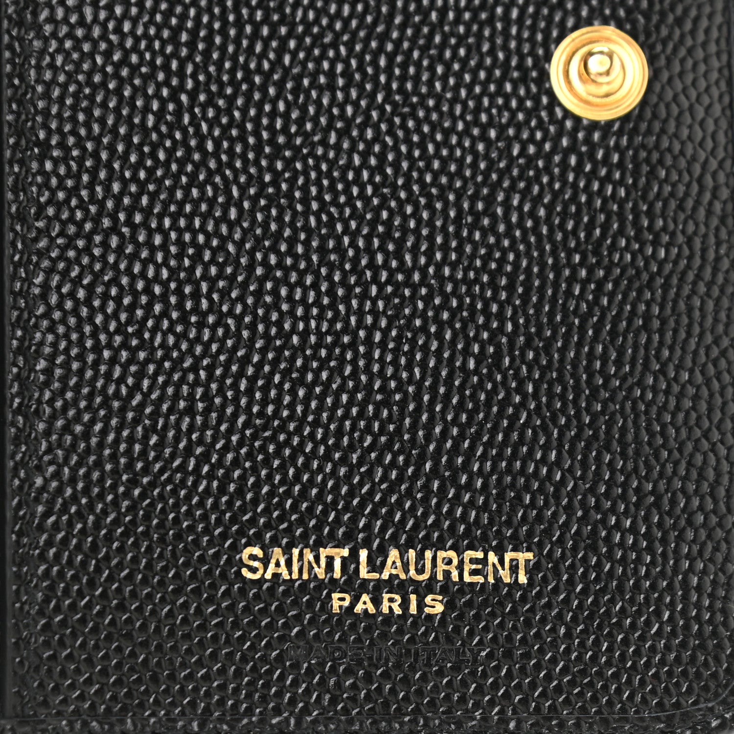 Saint Laurent Grain De Poudre Matelasse Chevron Monogram Compact Zip Around Wallet Black 7 of 8