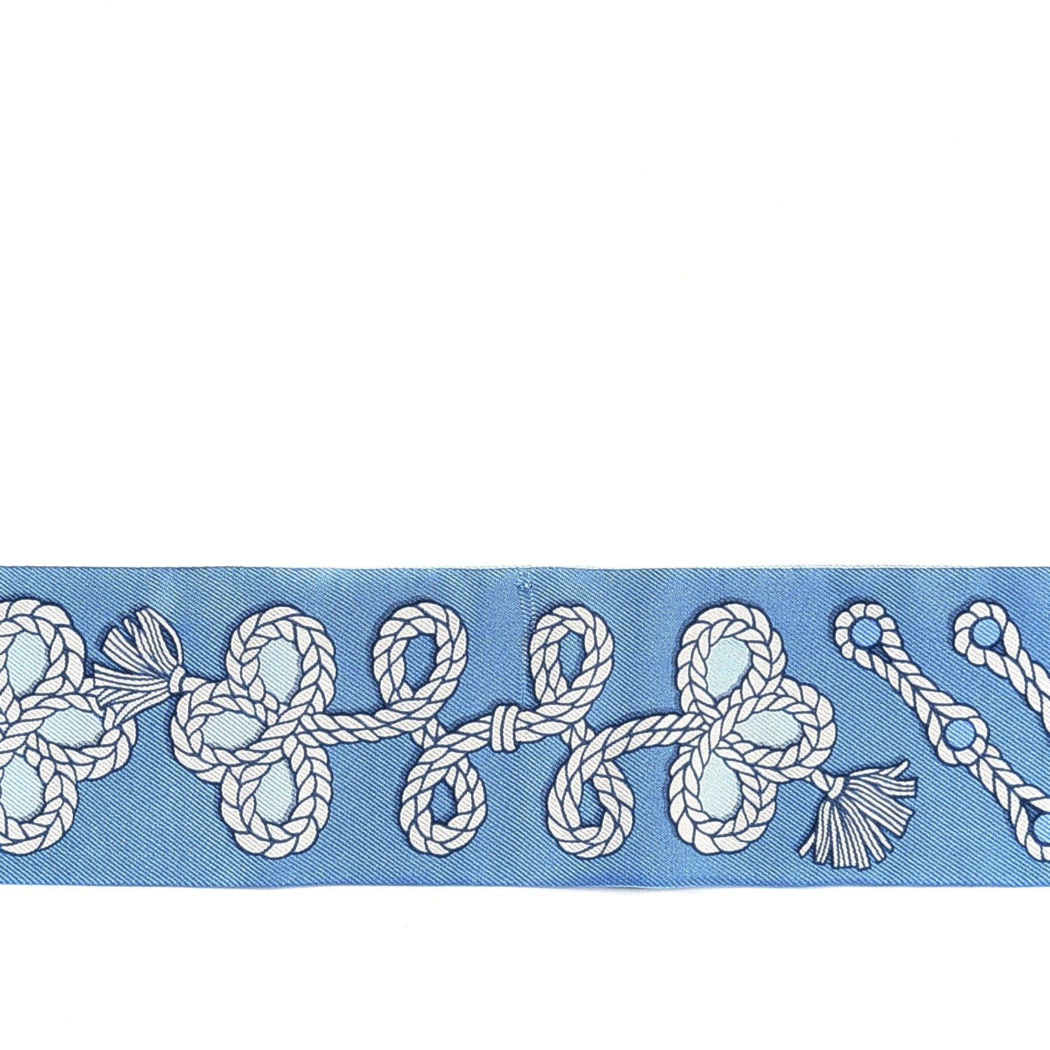 Hermes Silk Galons Et Brandebourg Twilly Ciel Ocean White 4 of 4