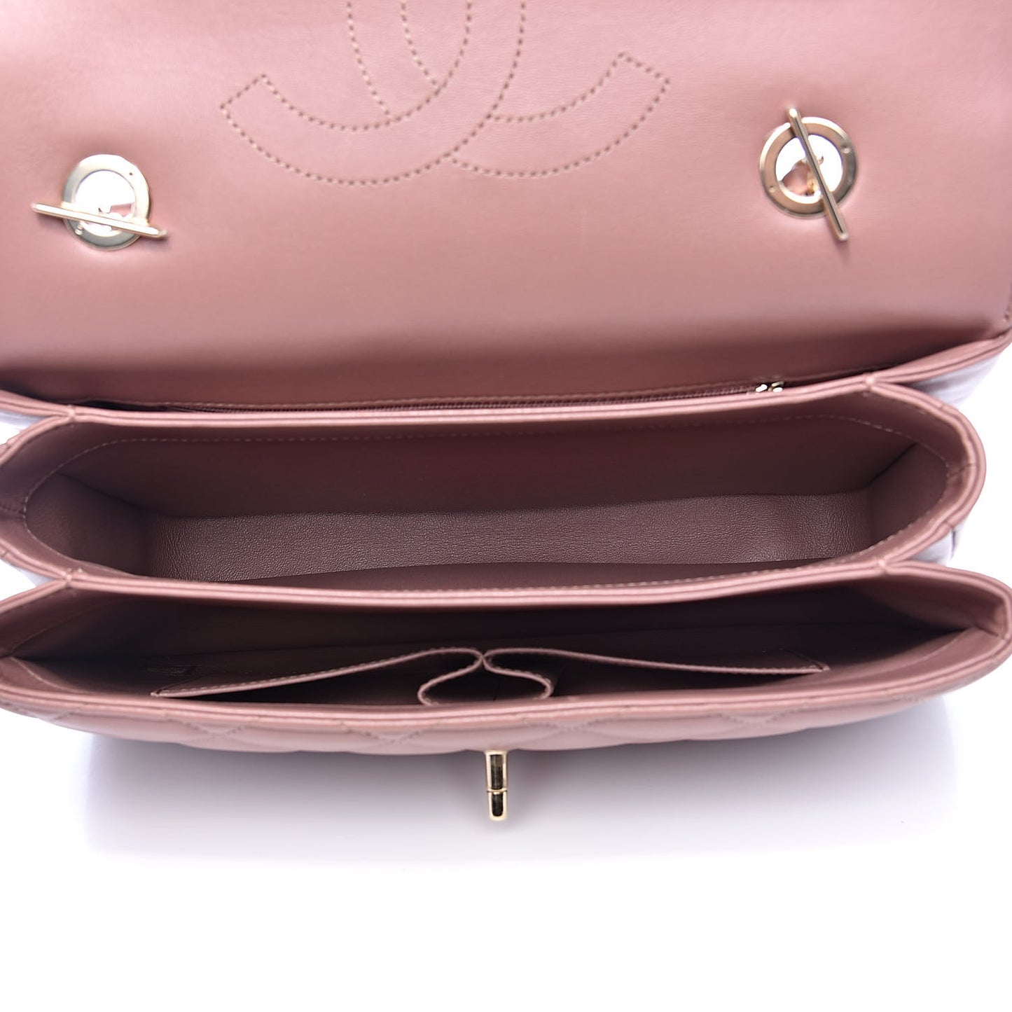 Lambskin Quilted Medium Trendy CC Flap Dual Handle Bag Pink