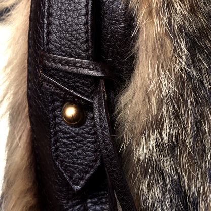 Gucci Raccoon Fur Large Horsebit Chain Hobo Brown 5 of 6