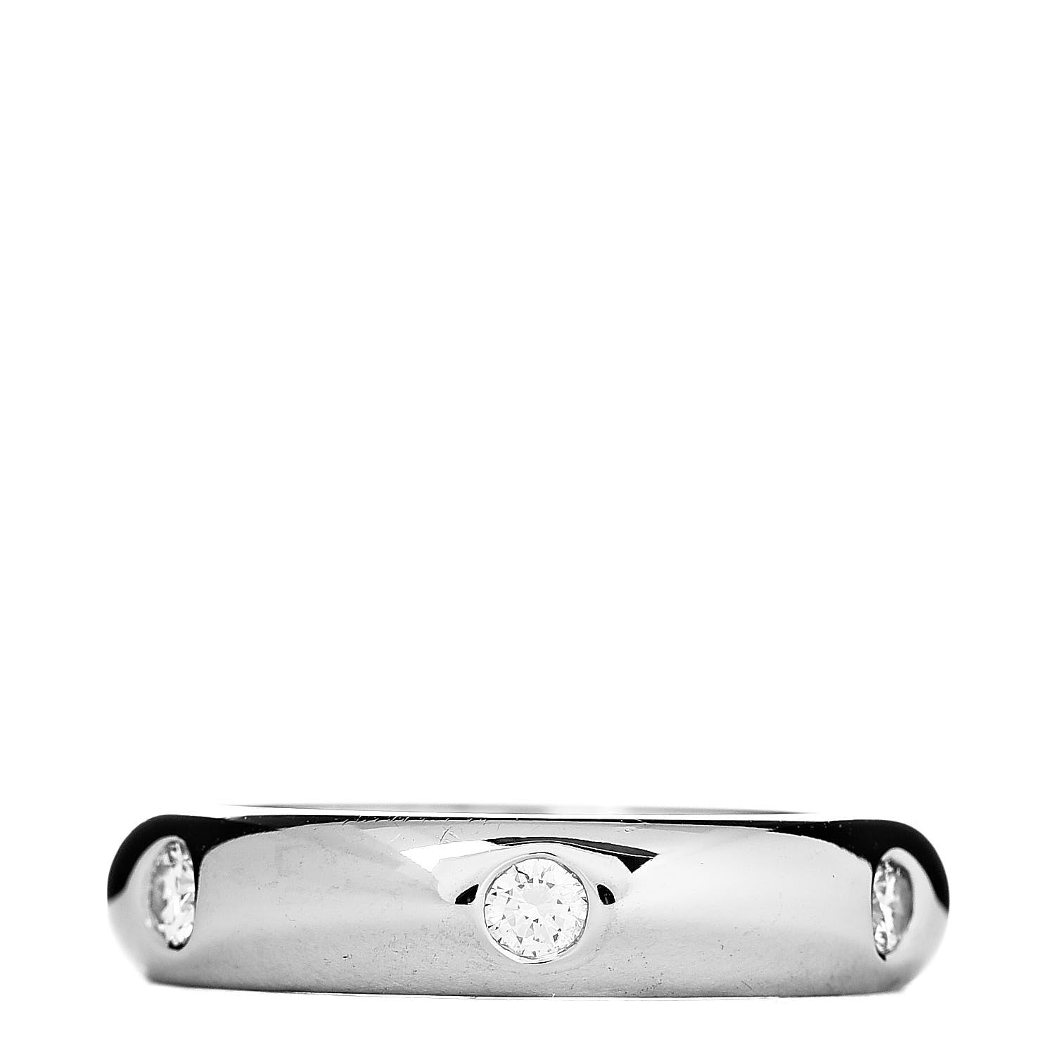Cartier 18K White Gold 6 Diamond Stella Band Ring 48 4.5 3 of 5